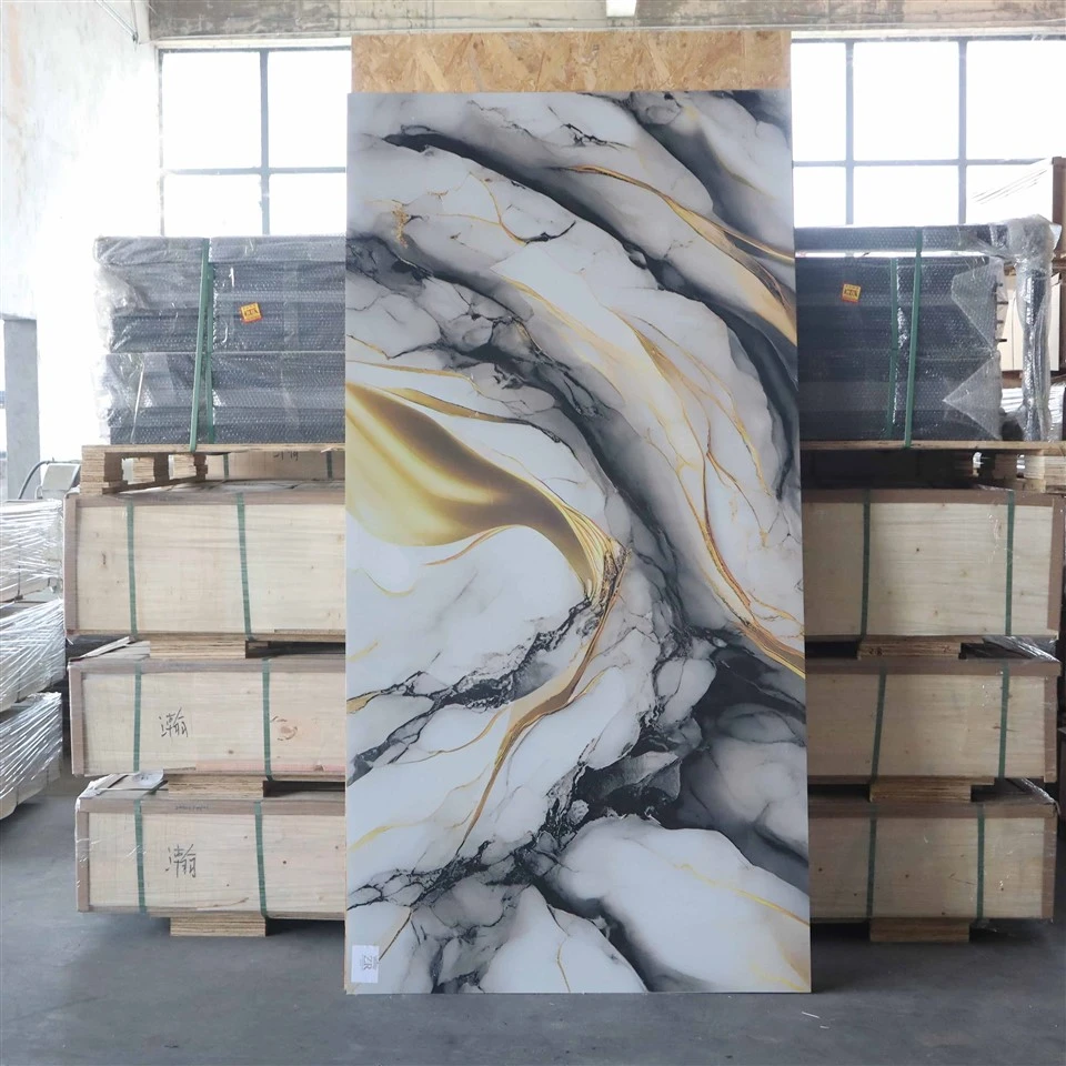 Innvendig dekorativ PVC-veggpanel UV-marmorplate